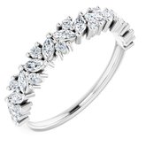 14K White 1/2 CTW Natural Diamond Tilted Marquise Anniversary Band